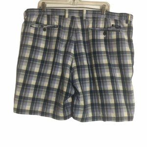 3/$30 Chaps Blue Brown Plaid Mens Casual Shorts Size 42